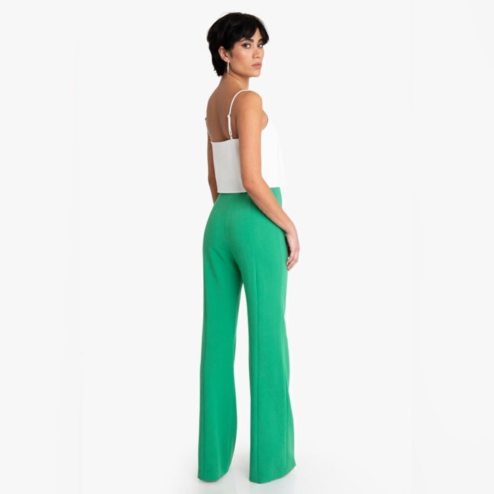 Black Halo Isabella Wide Leg Pant in Irish Green Size 2 MSRP $298 - Picture 4 of 4